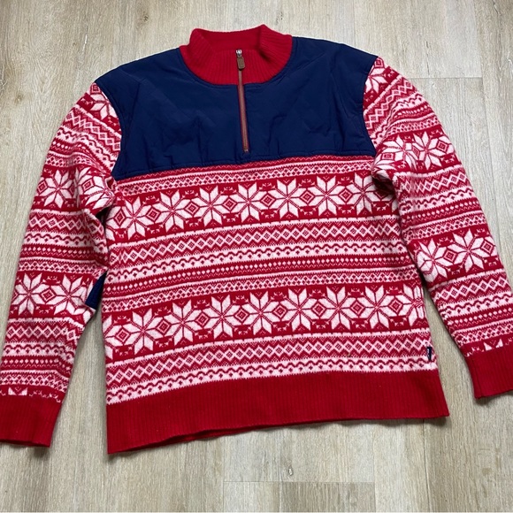 Vineyard Vines Fair Isle Lambswool Cashmere 1/4 Zip Sweater